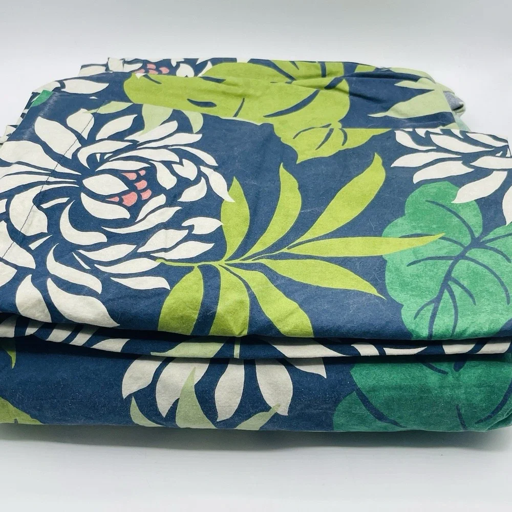 Cece Floral Duvet +2 Euro Sham Pottery Barn Monstera Leaves Tropical